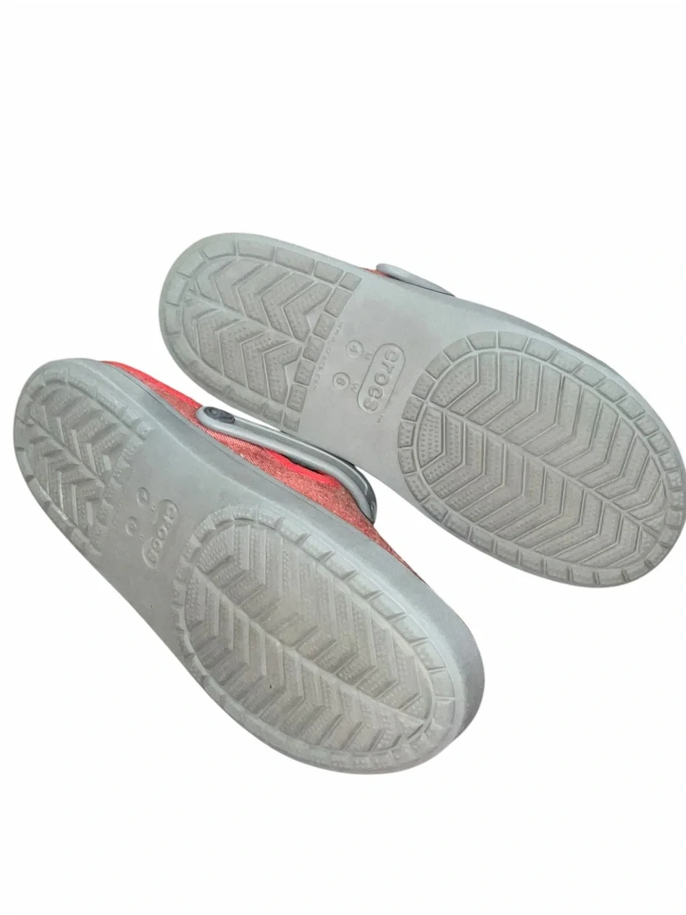 Crocs Citilane Canvas Clog Slip On M4 W6 Coral Red Gray Casual